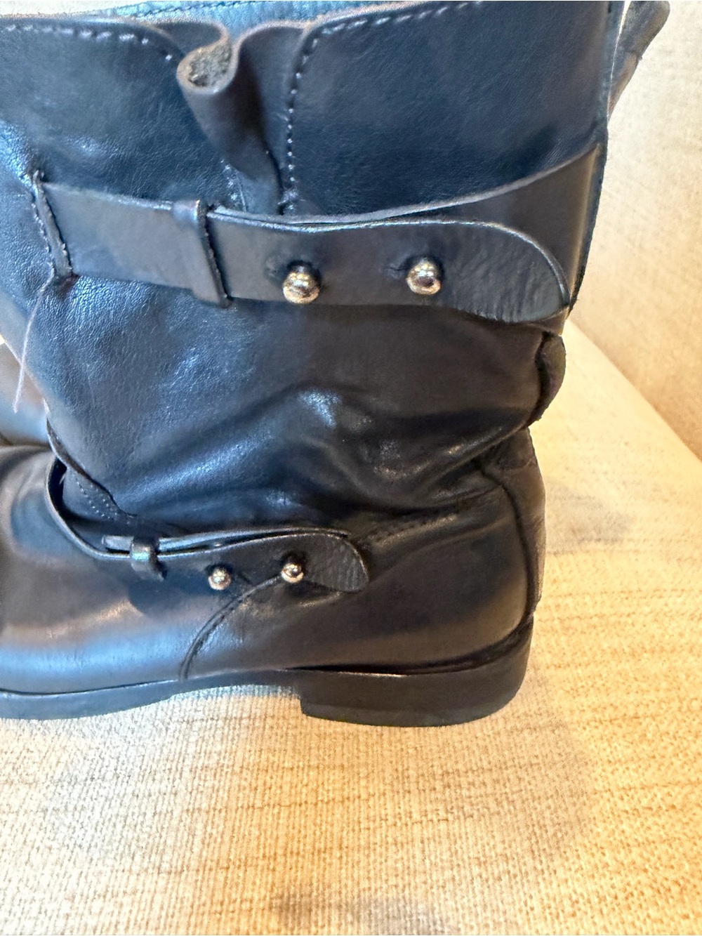 rag & bone Black Leather Combat Moto Boots - Picture 5 of 10